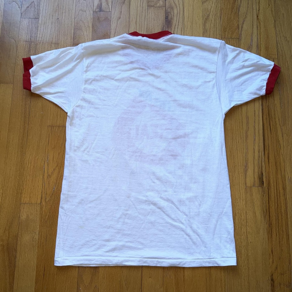 Vintage Screen Stars Shirt Mens L White Ringer I'm For Real Dairy Promo 80s‎ Tee - Picture 2 of 11